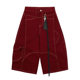 American Style Retro Loose Wide-leg Tooling Shorts for Men and Women Street Fashion Brand Open Line Design Straight Denim Cropped Pants