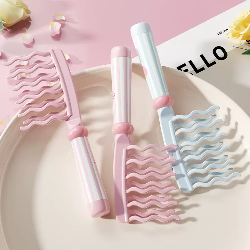 双排波浪齿卷发梳手柄头皮按摩梳蓬松梳理发店防静电卷发造型梳