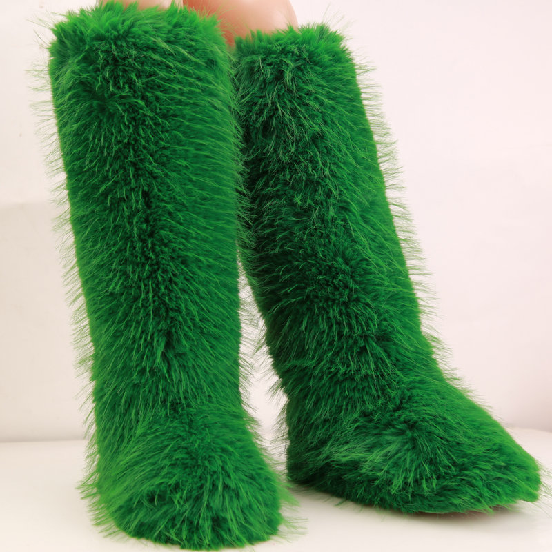 Manufacturer Clearance Over-The-Knee Snow Boots for Women 2025 Autumn and Winter New Boots Fleece-Lined European and American Women's Fur Boots Winter