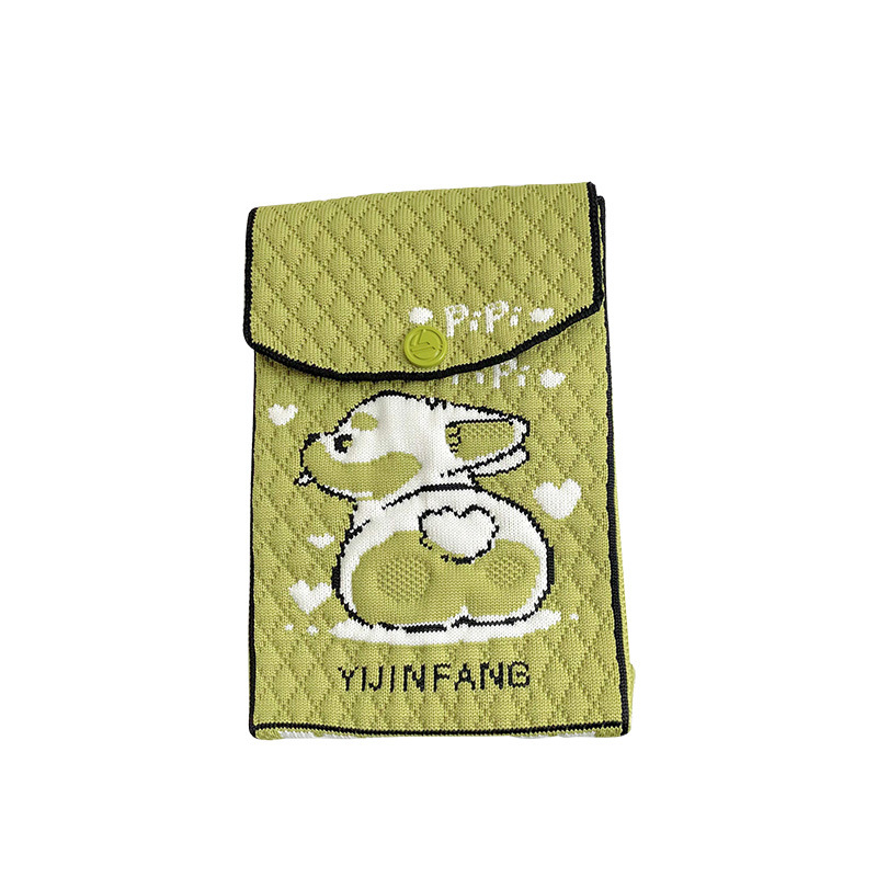 Diseño de nicho lindo cachorro de punto mini bolso del teléfono pequeño bolso del mensajero del hombro del estudiante portátil bolso de la moneda para las mujeres