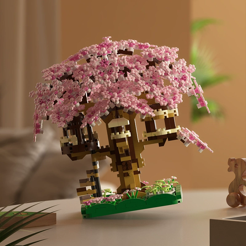 Конструктор Building Set Legо Cherry Blossom Tree, маленькие кирпичики, варианты LED и из акрила, подарок на день рождения
