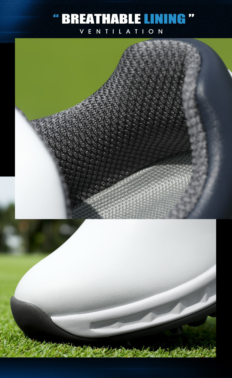 Giày Golf PGM Nam Đệm Phục Hồi Cao Su Núm Dây Chống Thấm — Màu xanh sáng-[đệm đàn hồi/gai chống trượt được cấp bằng sáng chế/siêu chống thấm nước] XZ432 chi tiết 13