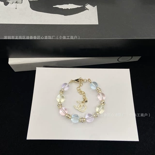 实拍小香香26c新款琉璃彩色多宝手链双C气质糖果色水晶多巴胺手串