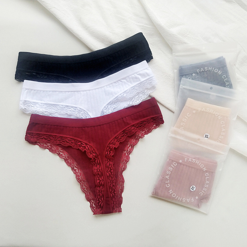Foreign Trade Pure Desire Underwear Women's Summer Sexy European and American Pure Cotton Women's Underwear Thin Breathable Lace Thong Pure Lust Style