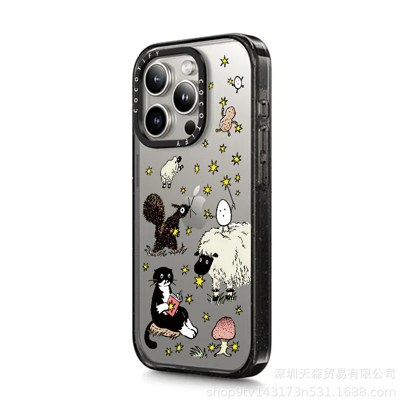 CASETi連名貝母砕花適用iphone16 proアップル15promax携帯ケース13/14転倒防止|undefined