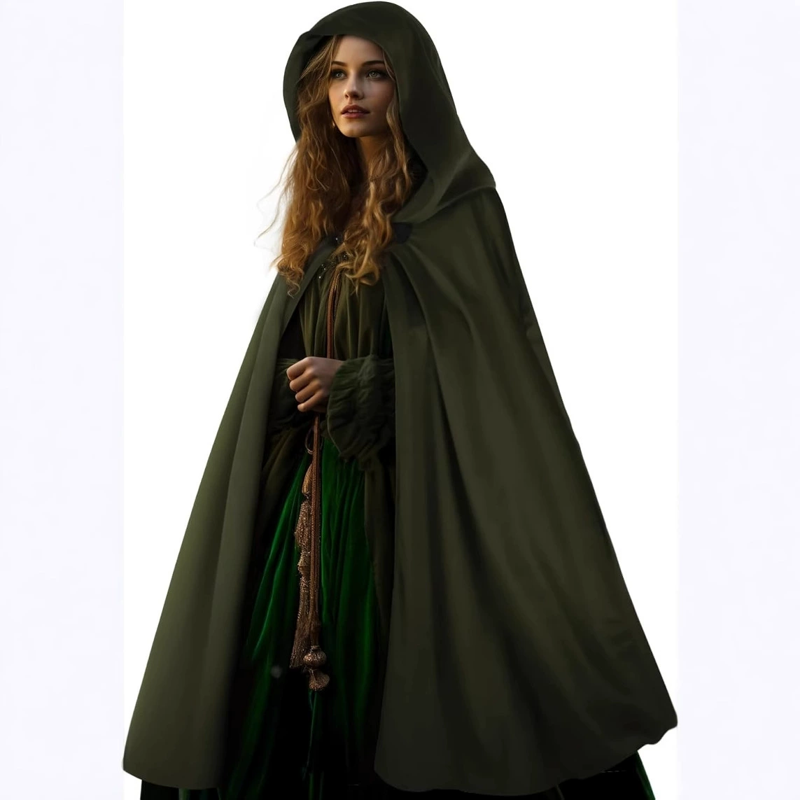 Плащ с капюшоном в стиле Ренессанс, средневековый костюм на Хэллоуин, мужской и женский короткий плащ для косплея