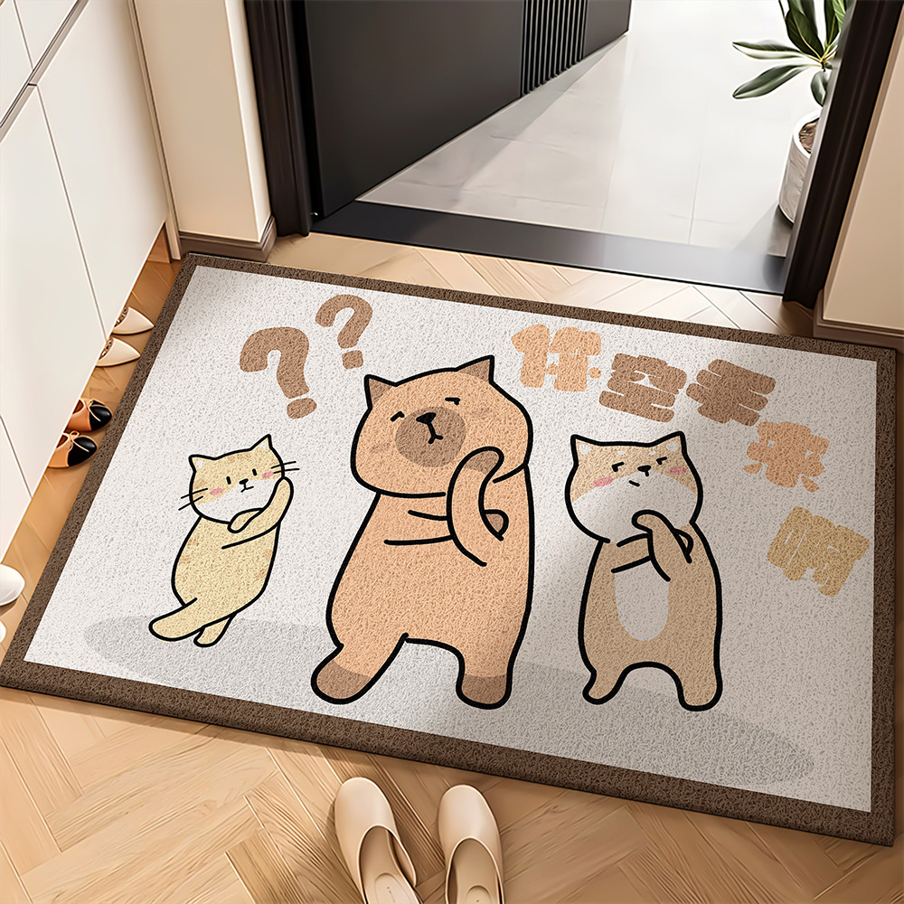 Creativa puerta de entrada anillo de seda se puede cortar sin lavado antisucio tarjeta de diversión al aire libre alfombra ventilada antideslizante almohadilla de pedal