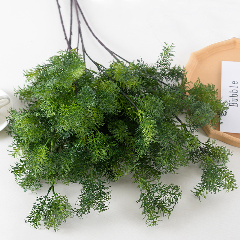 Simulación de plantas verdes, pino Penglai, hierba de colofonia gorda, decoración de salas de bodas, paisajismo, hojas de flores de bosque, flores artificiales