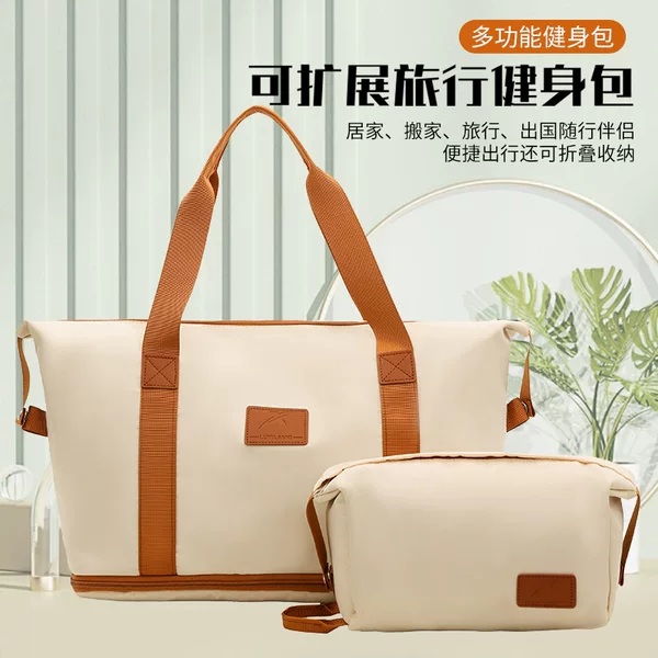 Short-distance Travel Bag Lightweight Handbag Sleeve Trolley Student Large Capacity Expansion Two-piece Luggage Gym Bag