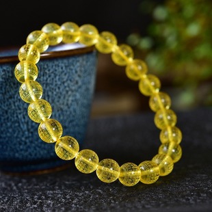 Natural Russian amber heart sutra single ring bracelet color ruddy size about 8.1mm Jin Po heart sutra beads