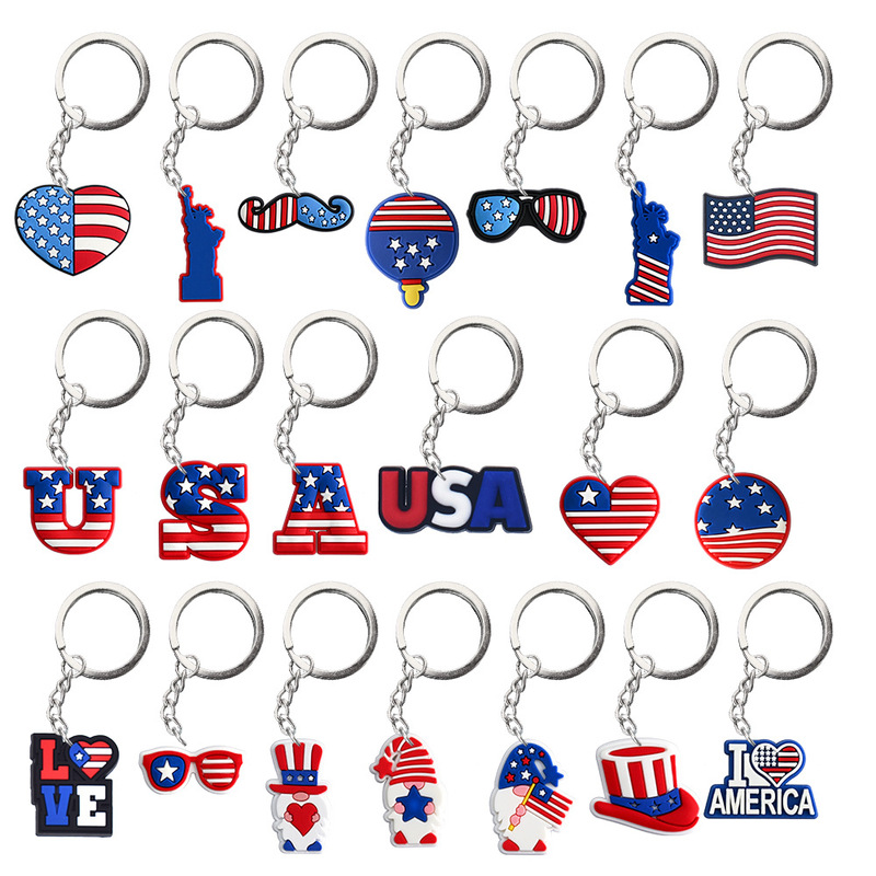 American Independence Day Commemorative Keychain Usa 250Th Anniversary Ornament Pendant Pvc Keychain Foreign Trade E-Commerce Supply Source American Independence Day Commemorative Keychain Usa 250Th Anniversary Ornament Pendant Pvc Keychain Foreign Trade E-Commerce Supply Source