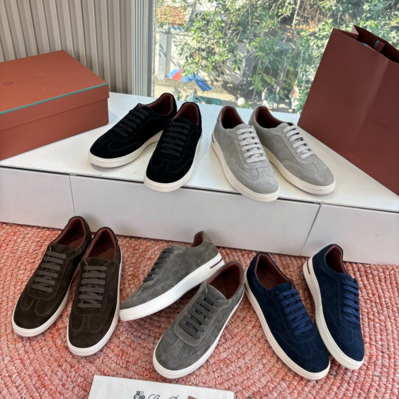 意大利新款运动男鞋进口磨砂牛皮拼接混色织物柔软舒适系带德训鞋