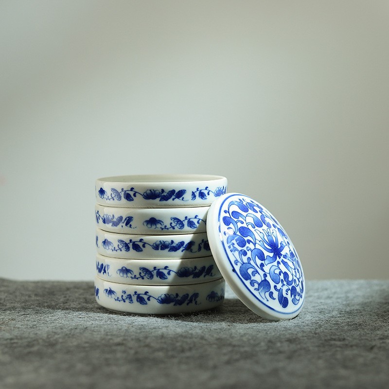 Paleta de cinco capas paleta de acuarela de cerámica paleta de pintura china paleta de pintura para colorear bandeja de tinta envase de pintura al por mayor