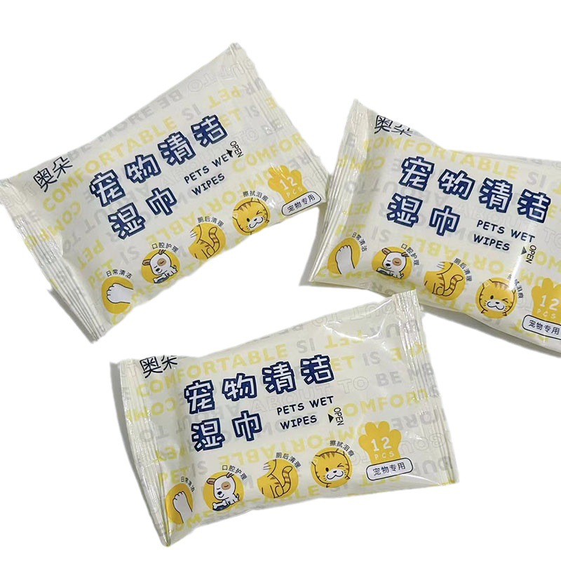 Toallitas para mascotas toallitas de limpieza para gatos y perros marcas de lágrimas limpiar pies y pies toallitas sin lavado bolsa pequeña tejido portátil