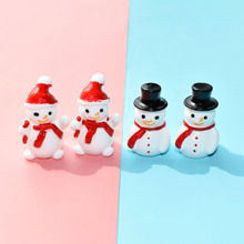 diy树脂可爱立体雪人圣诞微缩摆件过家家玩具奶油胶手机壳配件-Y4