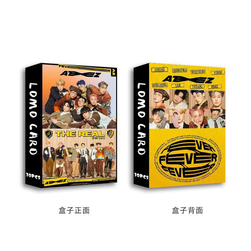 30 двойных карточек ATeez новый альбом маленькая карточка. настоящая коробка, фото-карточка-пожелания