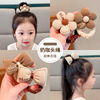 Children's hair rope with bow, ponytail, flowered, no hair damage