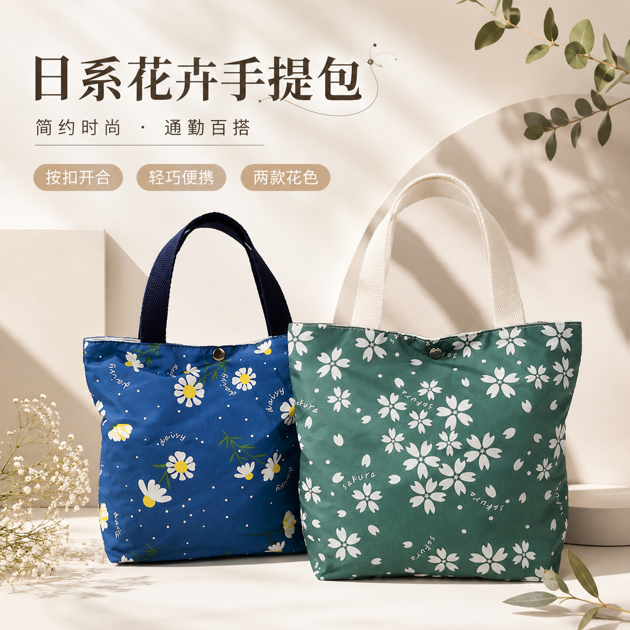 学生帆布可爱帆布包零食饭盒百搭上班女小布包小手提袋礼品袋休闲 收纳清洁用具厂家批发实拍图