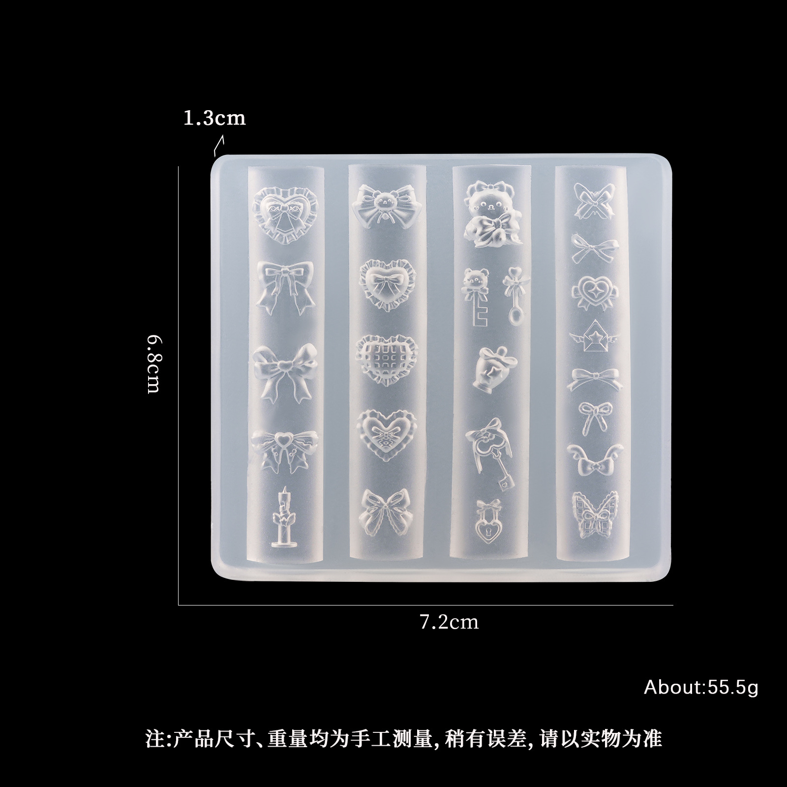 Nail Art 3D Molde de silicona suave Herramientas de tallado Bowknot Nail Art Relieve Joyería de epoxi Nail Art Molde de silicona