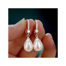 O 24391 Water drop pearl earrings ˮ��������������羳��