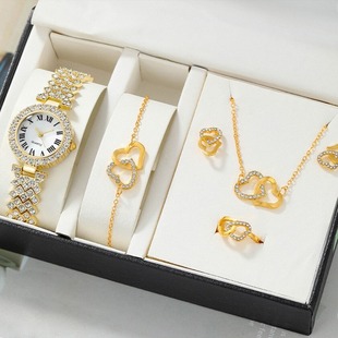 Cross-border new ladies Korean fashion Joker love suit necklace bracelet ring earrings factory wholesale