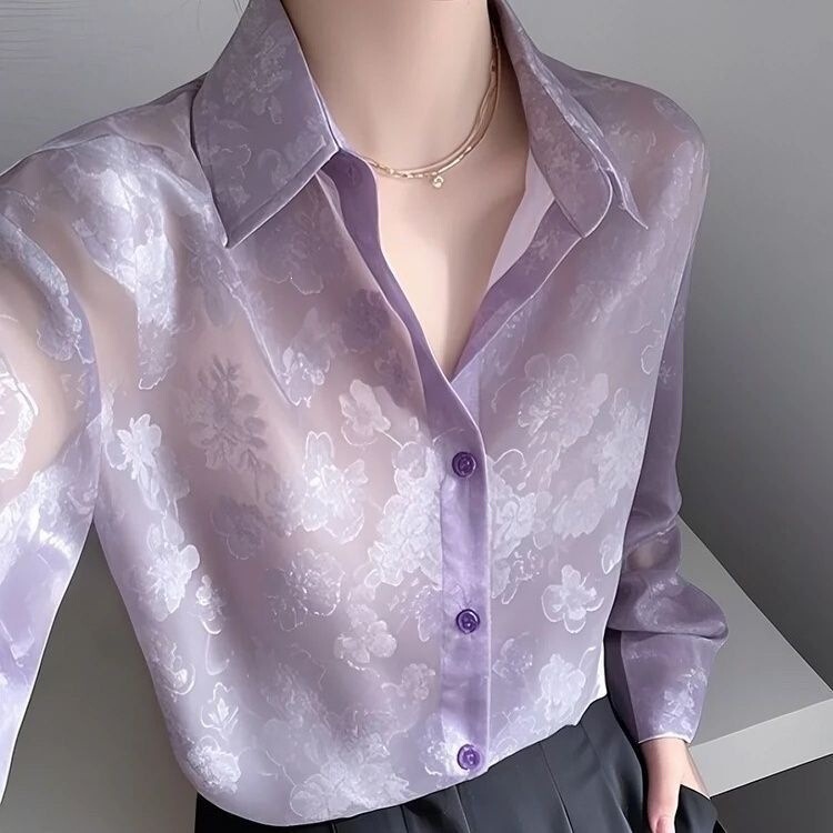 Warm Maple Leaf Shirt for Women 2026 Summer Unique and Beautiful Design Sun Protection French Style Chiffon Warm Maple Leaf Shirt for Women 2026 Summer Unique and Beautiful Design Sun Protection French Style Chiffon