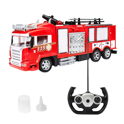 Cross-border hot selling children's remote control electric fire truck, one-touch water spray sound and light toy car, boy's remote control toy