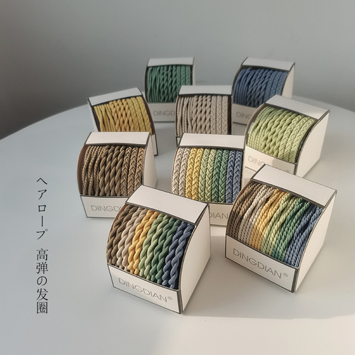 Boxed simple hair ties, practical hair accessories, 20 basic rubber bands for women, high elastic hair ties, Korean style headbands wholesale