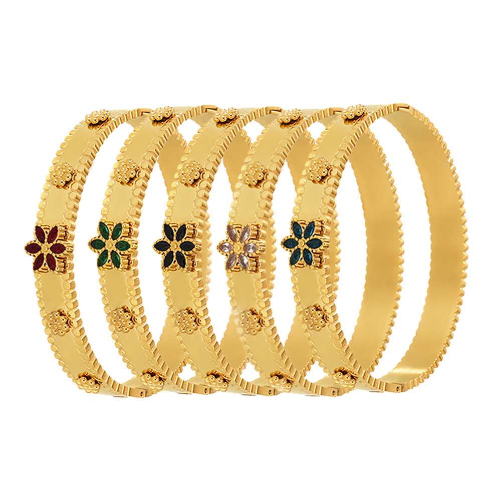 Square Sugar Christmas Snowflake Zircon Buckle Bracelet Stainless Steel Color Preserved Fashion Bracelet For Women_voghion.com