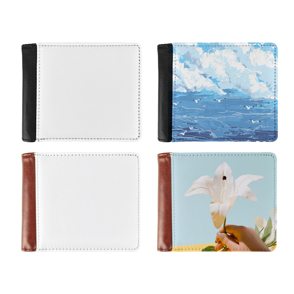 Fábrica directa de sublimación caliente en blanco impresa monedero PU cartera al por mayor