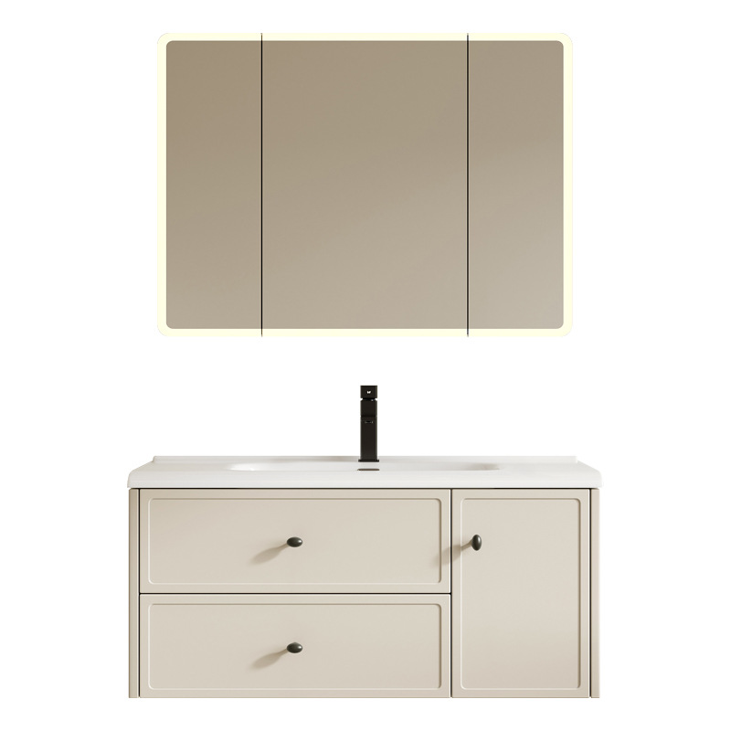 gabinete de baño francés combinado baños cerámicos todo-en - uno lavabo gabinete de espejo inteligente de belleza