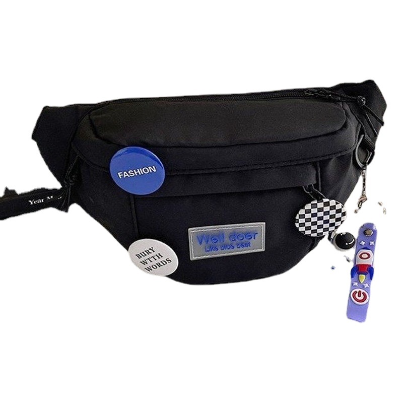 Marca de moda bolso japonés del pecho de los hombres ins simple bolso de hombro bolso de la cintura Mochila pequeña bolsa de hombro bolsa de mensajero del estudiante de la lona femenina