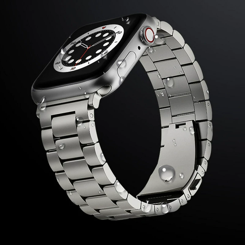 Подходит для Apple iWatch 1-8 поколений, серия Ultra, складной титановый ремешок с тремя звеньями
