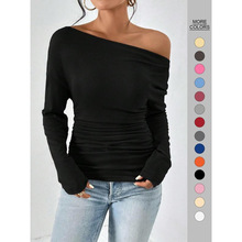 R 24289 Slim off-shoulder long-sleeve shirt ����¶���L���r��