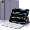 Purple white protective case, keyboard, bluetooth