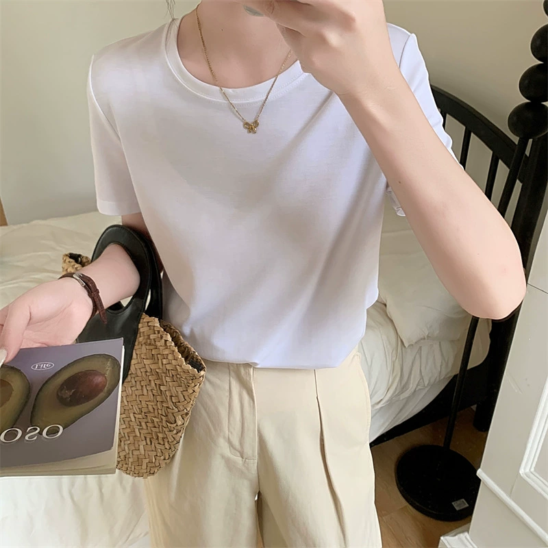 Свободная женская футболка с короткими рукавами на правом плече, дизайн лета 2025 года, нишевая футболка-топ