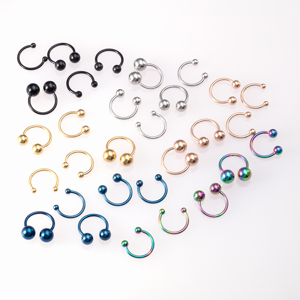 Simple Style C Shape Stainless Steel Nose Ring 1 Set