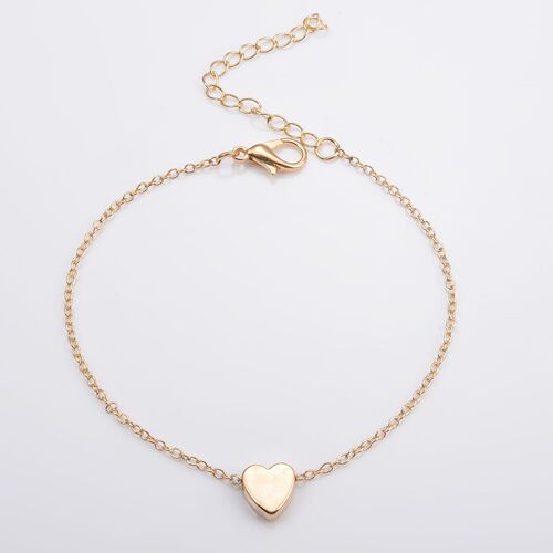 European and American foreign trade jewelry, fashion and simple, gold bracelet, heart-shaped love peach heart bracelet, simple bracelet jewelry
