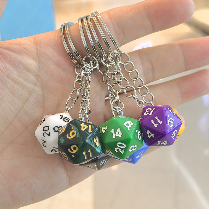 temu explosive color key chain color multi-sided dice key chain fun pendant men's key chain key chain