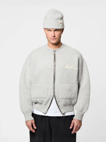 Trend knitted retro design sweater with zipper for men and women…