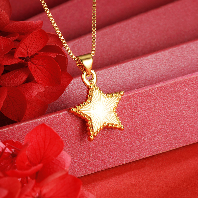 Vietnam oro estrella de cinco puntas colgante estrella joyería estrellada aleación de cobre chica DIY accesorios de joyería fábrica al por mayor