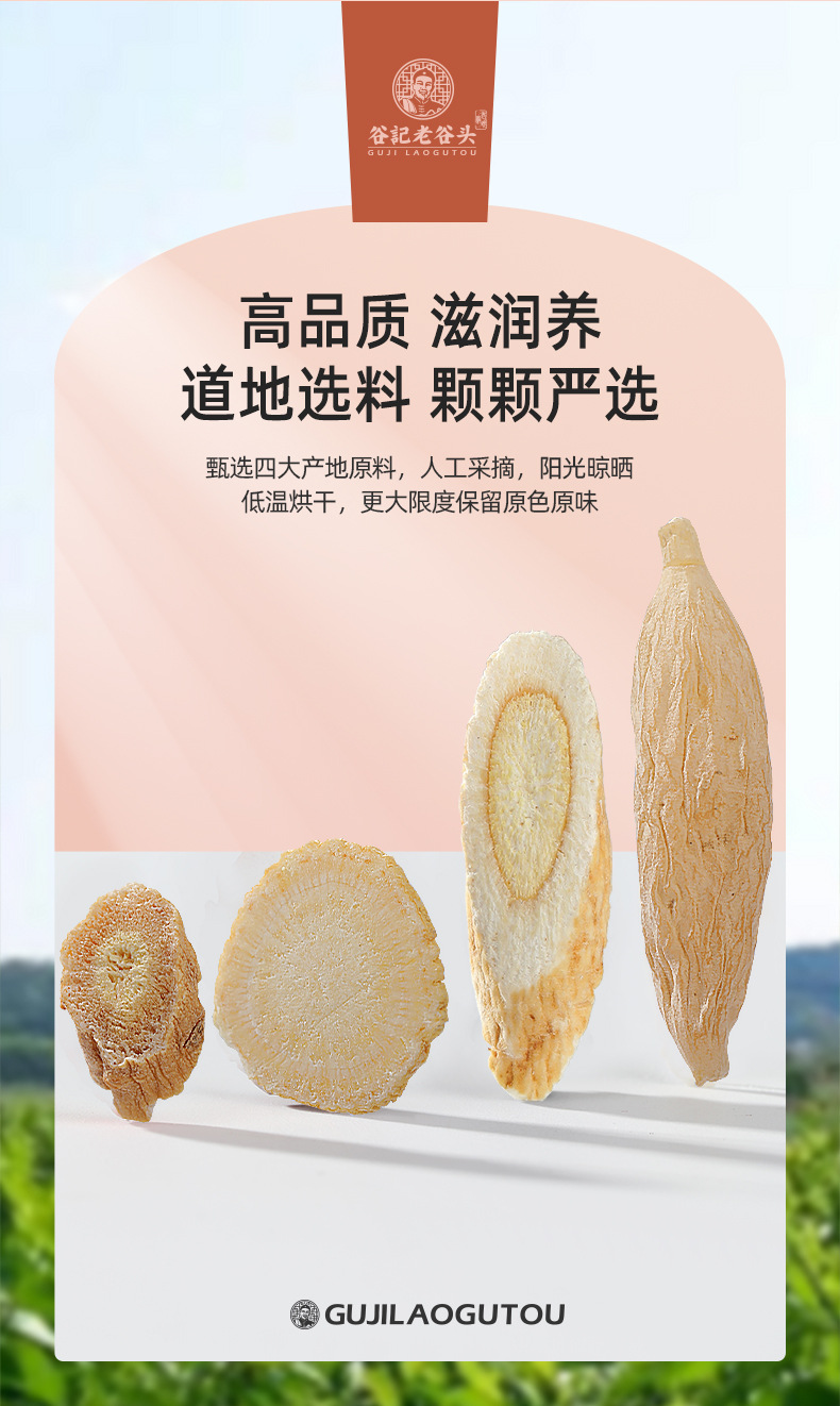Four Treasures Herbal Tea Astragalus Ophiopogon Codonopsis American Ginseng Blend 290g Gift Box overview