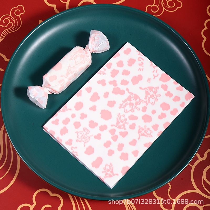 Papel de embalaje de papel de turrón embalaje de papel de caramelo embalaje de papel de turrón papel de caramelo de arroz glutinoso 100 piezas