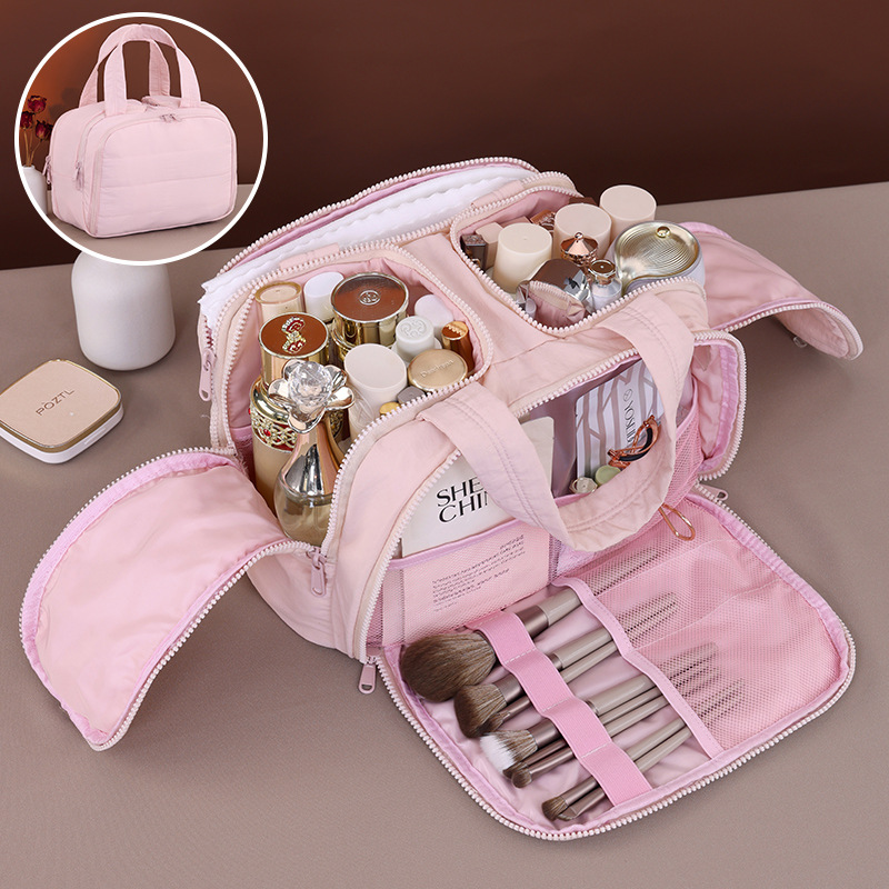 Estuche trolley que se puede usar, bolsa de cosméticos multifuncional de gran capacidad, bolsa de almacenamiento de cosméticos para blogger de belleza de alto valor