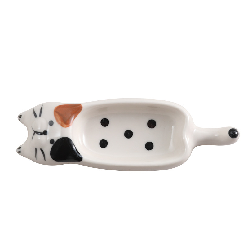 漫画の子犬のソースプレート家庭用セラミック高価値箸ホルダークリエイティブスナックプレート調味料プレート