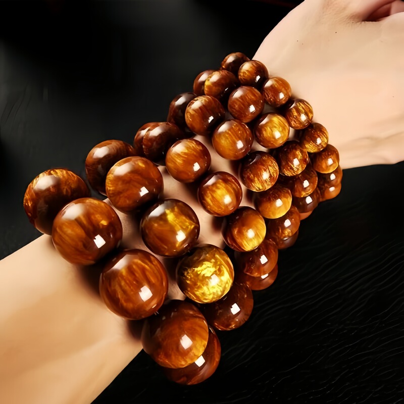 Manufacturer Wholesale Gold-Threaded Sea Willow Buddhist Bead Bracelet Single-Circle Sea Willow Ethnic Style Buddhist Prayer Bead Bracelet Live Popular Item