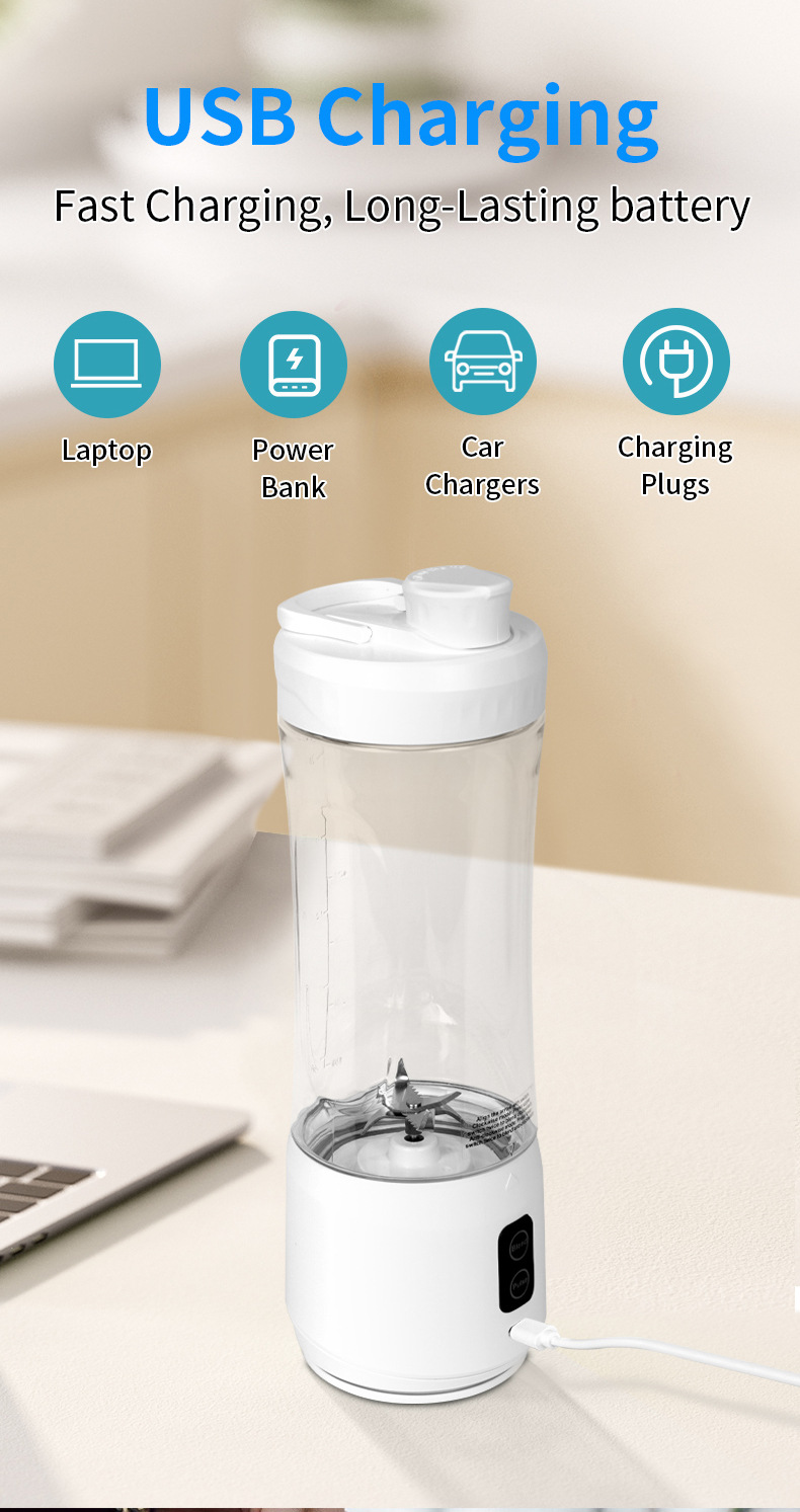Taşınabilir blender, USB şarjlı, kablosuz sıkacak bardak