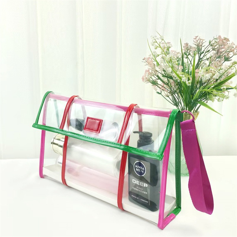 Bolsa de cosméticos de PVC transparente bolsa de lavado impermeable de gran capacidad de alto valor bolsa de almacenamiento de cosméticos Tagi portátil de viaje