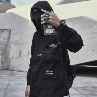 National Tide Sweater Men's Tide Brand Tactical Multi-Pocket Men's Overcoat Jacket Dark Loose Cool Rush Jacket