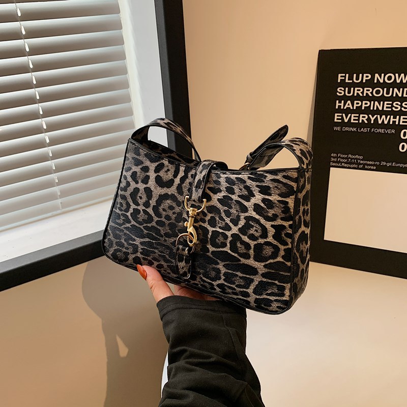 Gran capacidad de moda casual estampado leopardo diseño de personalidad textura 2024 nuevo brazo bolso de hombro de mujer